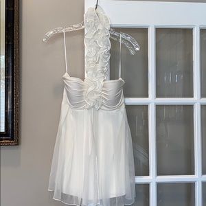 White Ruffle Detail Halter with Moulded Cups